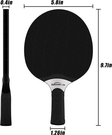 Набір ракеток Senston для настільного тенісу з 3 м'ячами чорний