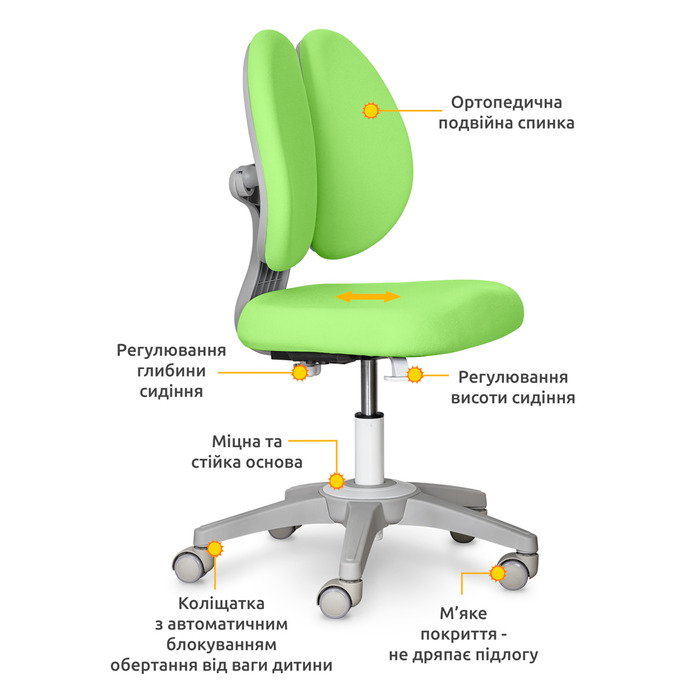 Дитяче крісло Mealux Sprint Duo Lite Green (арт.Y-412 Lite KZ)