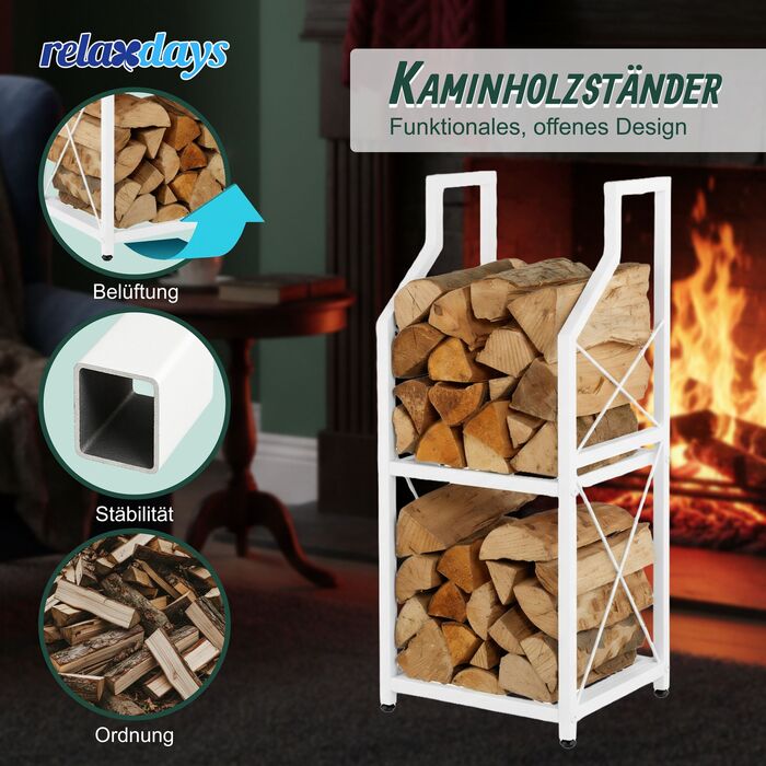 Стильна полиця для дров Relaxdays з 2 ярусами