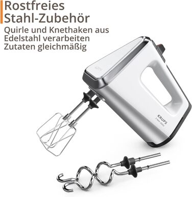 Міксер ручний Krups 3Mix 9000, 750 Вт, білий - з насадками для збивання та тіста