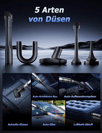 Акумуляторний ручний пилосос 4-в-1 для авто, дому та офісу, 16000Па, USB-C зарядка, бездротовий міні-пилосос для салону автомобіля, диванів, клавіатур та домашніх тварин