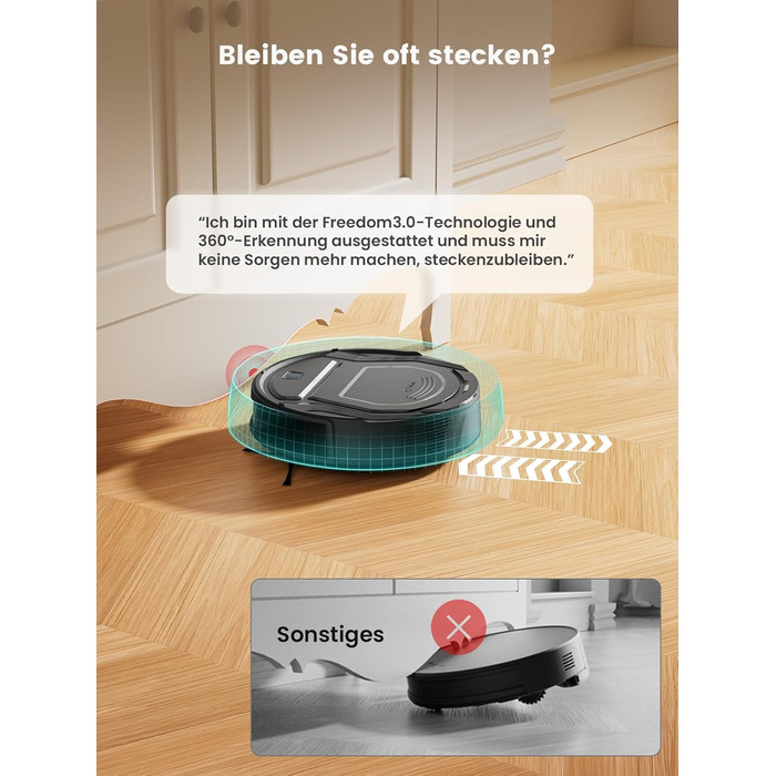 Робот-пилосос LEFANT M210 Pro+ Black: потужність 4000Pa, Wi-Fi, керування через додаток/Alexa, оминання перешкод 190°, тихий, для твердих підлог та килимів, збір шерсті тварин