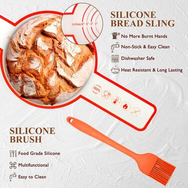 Набір для розпирання хліба (10 шт.), 23 см, для закваски, з лопаткою та лімі, аксесуари для випічки, для початківців