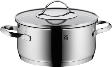 Набір каструль WMF Aparto з нержавіючої сталі Cromargan, 5 предметів, з кришками з термостійкого скла, для індукційних плит, без антипригарного покриття, придатний для миття в посудомийній машині