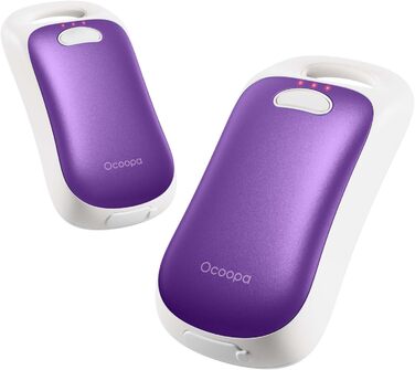 Електричні грілки для рук OCOOPA, 2 шт., водонепроникні IP45, ергономічні, 18 годин тепла, портативні, для активного відпочинку, гольфу, кемпінгу, міста (лавандово-фіолетовий)