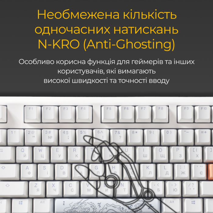 Механічна клавіатура Ducky One 3 TKL Cherry MX Blue RGB White UA