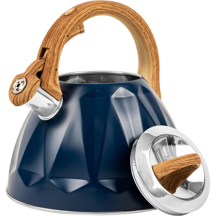 Чайник для води Karl Hausmann Induktion 3L з автоматичним свистком - нержавіюча сталь, сумісний з індукційними, газовими та електричними плитами