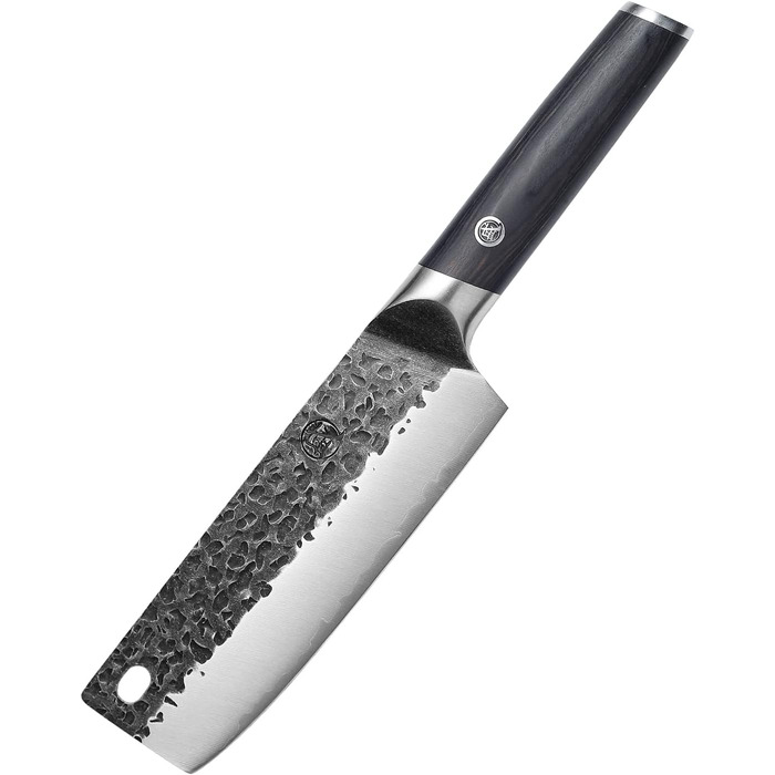 Японський ніж Santoku Mitsumoto Sakari 17 см, ручка з пакавуду, професійний кухонний ніж, чорний Nakiri 17 см