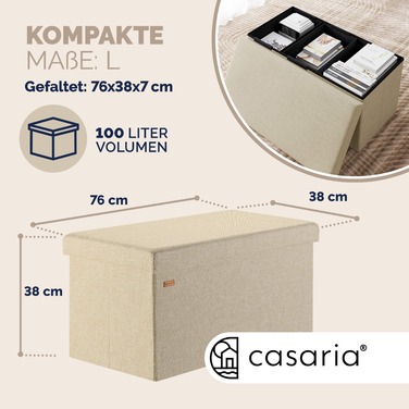 Складаний табурет бежевого кольору 76x38x38 см, МДФ