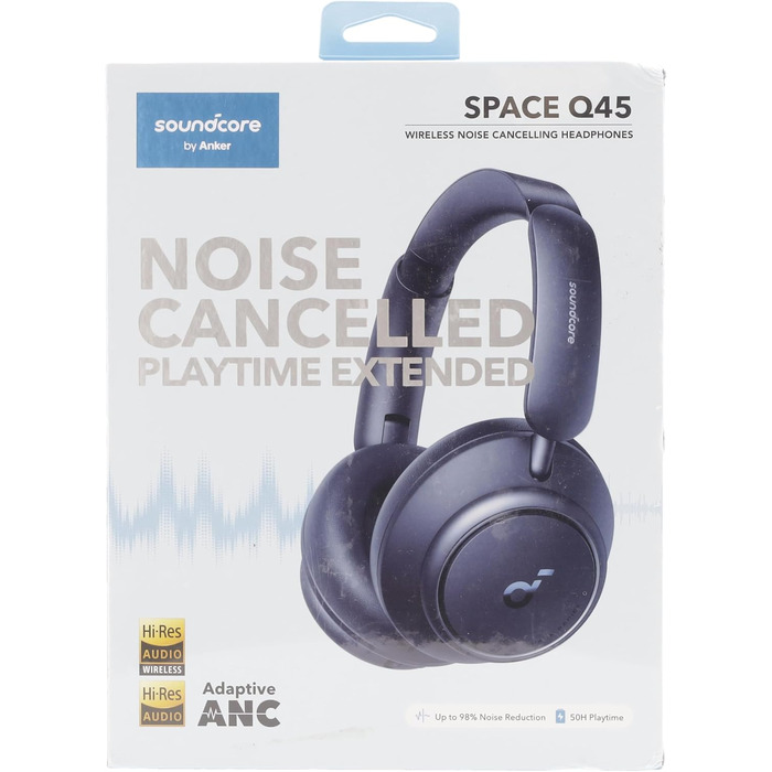 Навушники Soundcore Space Q45, ANC, відтворення 50 годин, LDAC Hi-Res Audio, синій