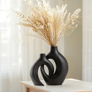 Керамічна ваза SUKIYPO, 2 шт. у наборі, бежева, сучасний дизайн, для дому, офісу, декору інтер'єру