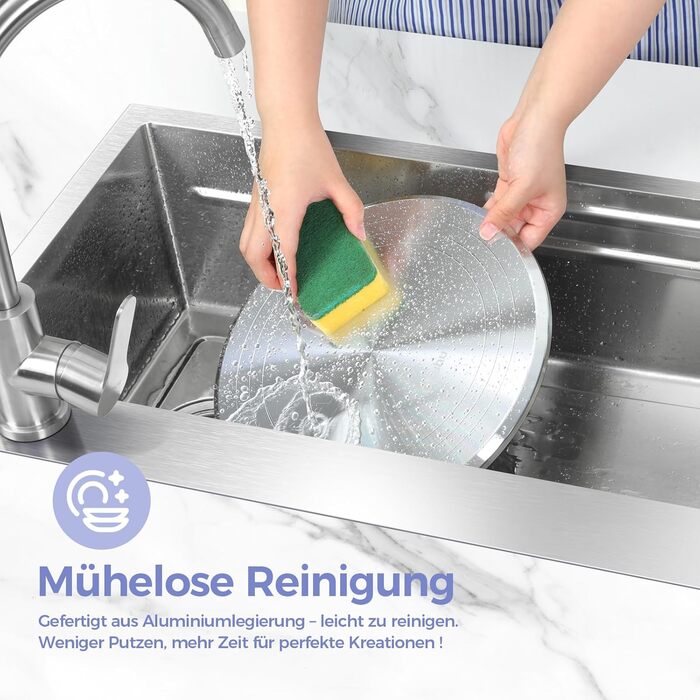 Ohuhu Поворотна платформа для тортів, 30 см, алюмінієвий сплав, з 2 шпателями та 3 скребками для декорування та випікання, подарунок для кондитерів, срібна