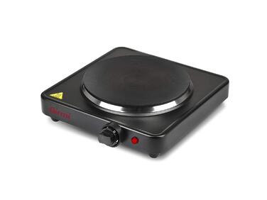 Електрична плитка Girmi PE26 з чавунною поверхнею, 1500 Вт, 5 температурних режимів, діаметр 18,5 см, чорна