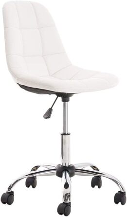 Офісне крісло CLP Emil - регульована висота, поворотний, з штучною шкірою, білий колір