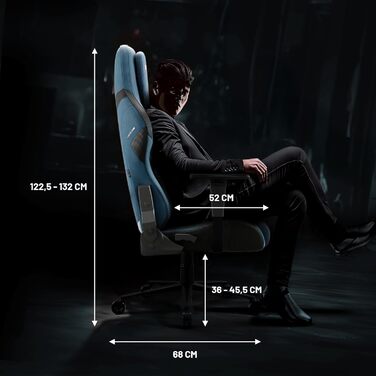 Ігровий крісло Diablo Gaming X.One Prime з підголівником та системою охолодження. Міцний металевий каркас, регульовані підлокітники. Макс. навантаження 140 кг.