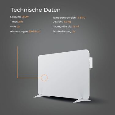 Інфрачервовий обігрівач BR Bringer 450W з Wi-Fi, термостатом та пультом керування. Енергозберігаючий, для стін або підлоги. Німецька якість (білий)