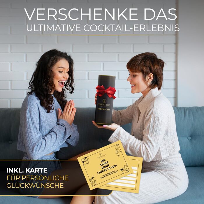 Коктейльний набір Schwarz 14 предметів: шейкер Бостон 825 мл, аксесуари для коктейлів, рецепти, професійний та початківець, подарунковий набір чорний