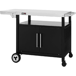 Royal Gourmet Grillwagen: гриль-візок з відкидним столиком, шафкою та нержавіючою сталевою поверхнею