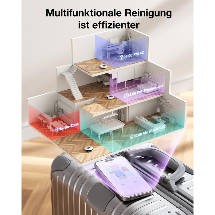 Робот-пилосос OKP L7G 3-в-1 з функцією миття підлоги, LiDAR-навігація, 6000Pa, 150 хв роботи, WiFi, Alexa, для тварин, килимів, твердих підлог, сірий