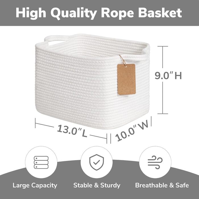 Кошики для зберігання TIMEYARD, декоративні плетені кошики, 3 шт., 33 x 25 x 22,5 см, для іграшок, рушників, подарунків