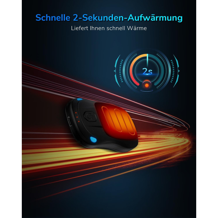 Електричний грієчка для рук, перезаряджуваний, USB, 2 шт. (чорний)