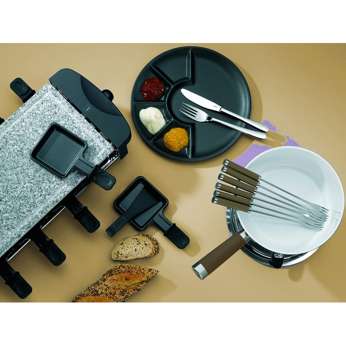 Набір для фондю Kela Käsefondue Set 10tlg: алюмінієва каструля, керамічне покриття, для 6 осіб, з підставкою для палива та виделок