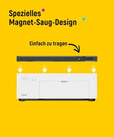 Портативний фотодрук для смартфонів Liene (10x15 см) + 2 пачки фотопаперу (20+80 листів), WiFi, сумісний з iPhone/Android/PC, 300 DPI, кольорова сублімація, білий