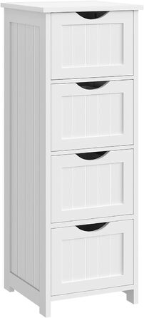 Шафка для ванної кімнати WOLTU, вузька, з 3 висувними ящиками, 32 x 30 x 81 см, для ванної, вітальні, спальні, їдальні, кухні, сучасний дизайн, білий колір, BZS123ws