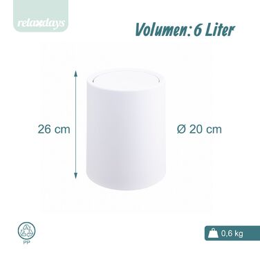 Контейнер для косметики Relaxdays з кришкою-гойдалкою, 6 літрів