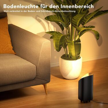 LED прожектор для підсвічування вгору 7W, чорний. Світлодіодний світильник на підставці з лампою GU10 500LM, тепле світло 3000K, з ножним вимикачем