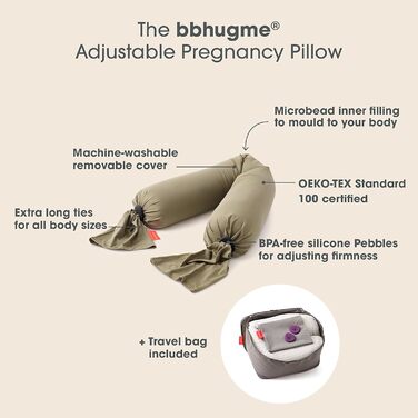 Подушка для вагітних та годування BBhugme® Dusty Olive (оливковий)
