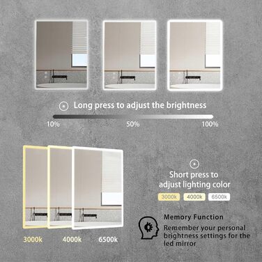 Дзеркало для ванної кімнати Sanitemodar LED 50x70 см з підсвічуванням, антизапар, сенсорне керування