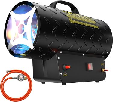 Газовий нагрівач для приміщень: газовий нагрівач-вентилятор, 30 кВт, 320 м³/год, з шлангом 1,4 м, 700 мбар