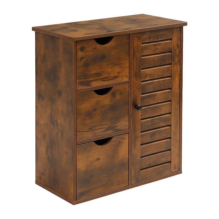 Шафка для ванної кімнати Relaxdays з 3 висувними ящиками