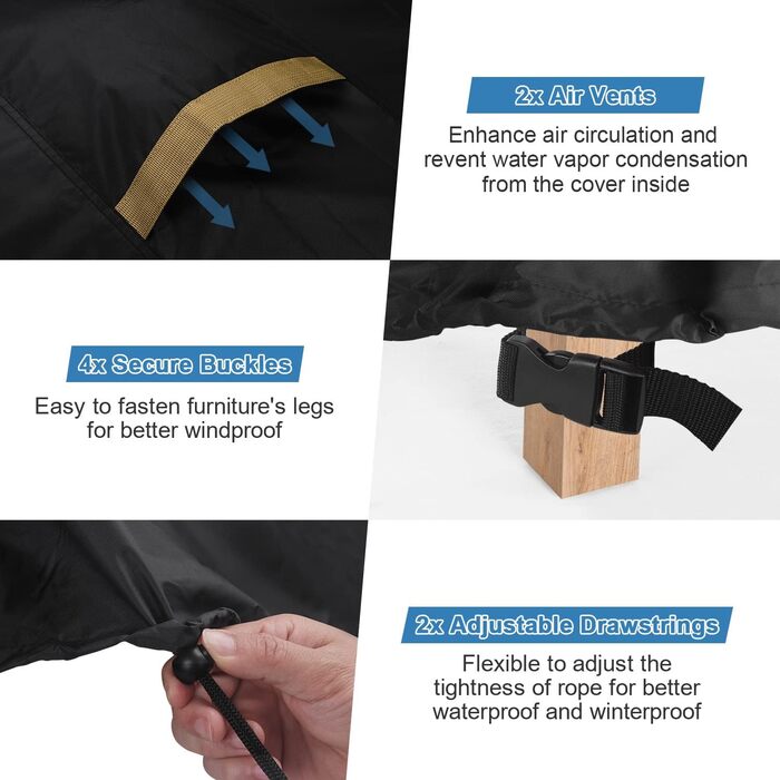 Водонепроникний чохол для садовой меблів VANSHEIM 60x60x60 см - захисна накривка для столу та садової групи