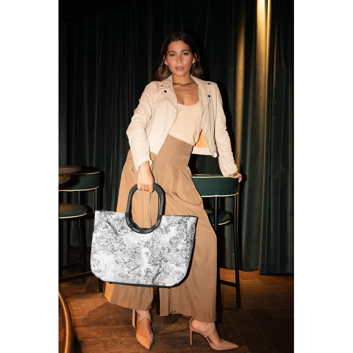 Сумка Reisenthel Loopshopper L – містка та стійка, з відділеннями з перероблених PET-пляшок, водонепроникна, сіра (Jacquard Grey)