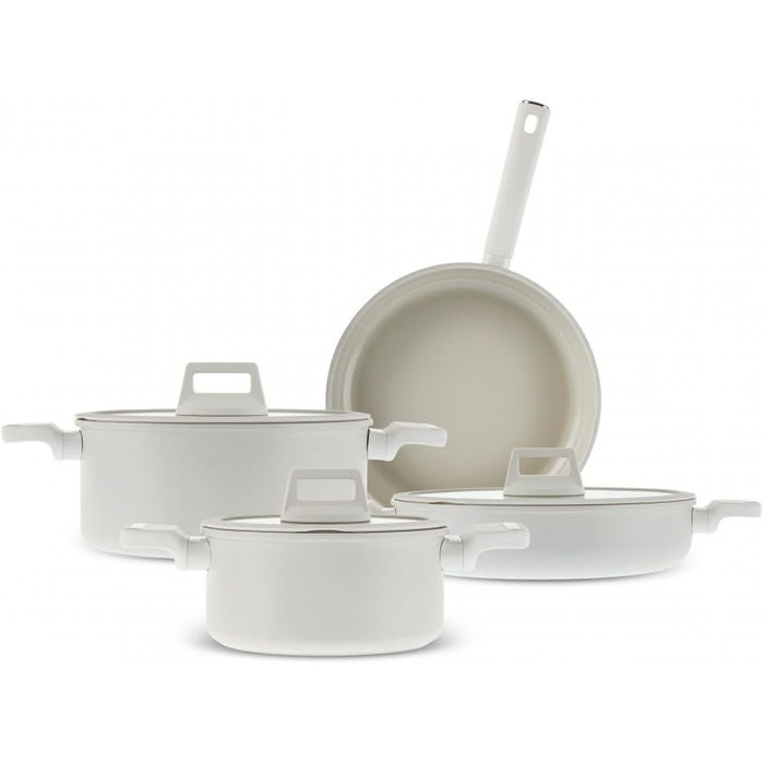 Набір посуду Karaca Valenti: 7 предметів, керамічне покриття SwissCrystal, антипригарне, з кришками та сковорода