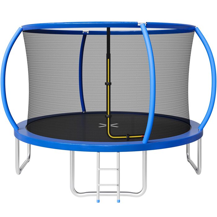 Батут JUMMICO вуличний Ø290 см з сіткою безпеки та захисним покриттям, дитячий садовий батут синій