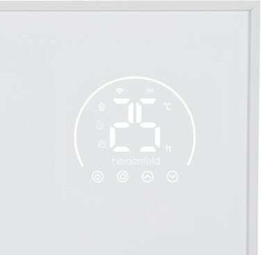 Інфрачервовий обігрівач Heidenfeld HF-HP140 | 300 Вт | 10 м² | Керування через додаток, пульт, сенсорна панель | Мобільний електрообігрівач з термостатом