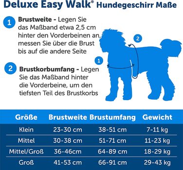 Шлейка PetSafe Easy Walk Deluxe, повідець для вигулу собак без тяги, м'який дизайн, включаючи повідець довжиною 1,8 м, поводок середнього / великого розміру, синій / чорний, синій / чорний повідець, м / л