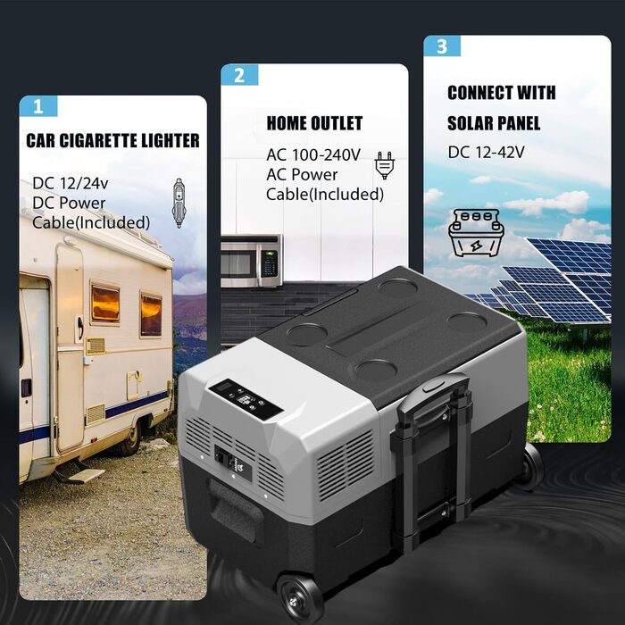 Автомобільний холодильник Alpicool CX50 50л компресорний, портативний, з USB, колесами та телескопічною ручкою для авто, кемпінгу, вантажівок, човнів