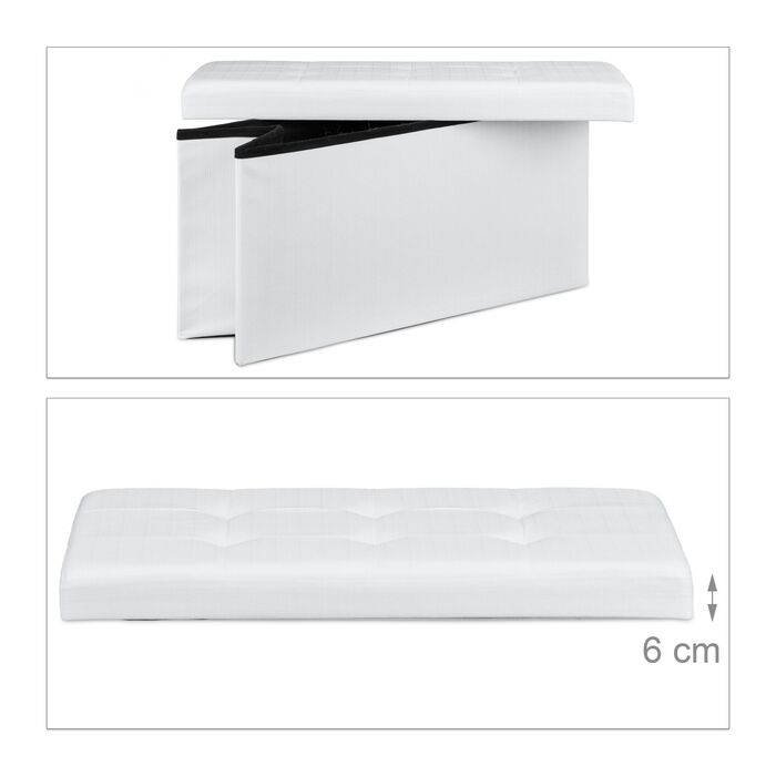 Relaxdays Складана лавка з льону