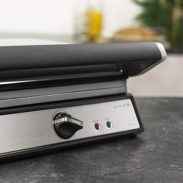 Електрогриль Cecotec Rock'nGrill 1500 Rapid з RockStone-покриттям, регульованою кришкою та знімною підставкою для жиру