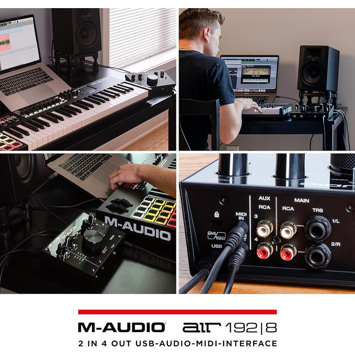 M-Audio Air 192|6: USB аудіоінтерфейс для запису в студійній якості (2 XLR/Line входи + софт)