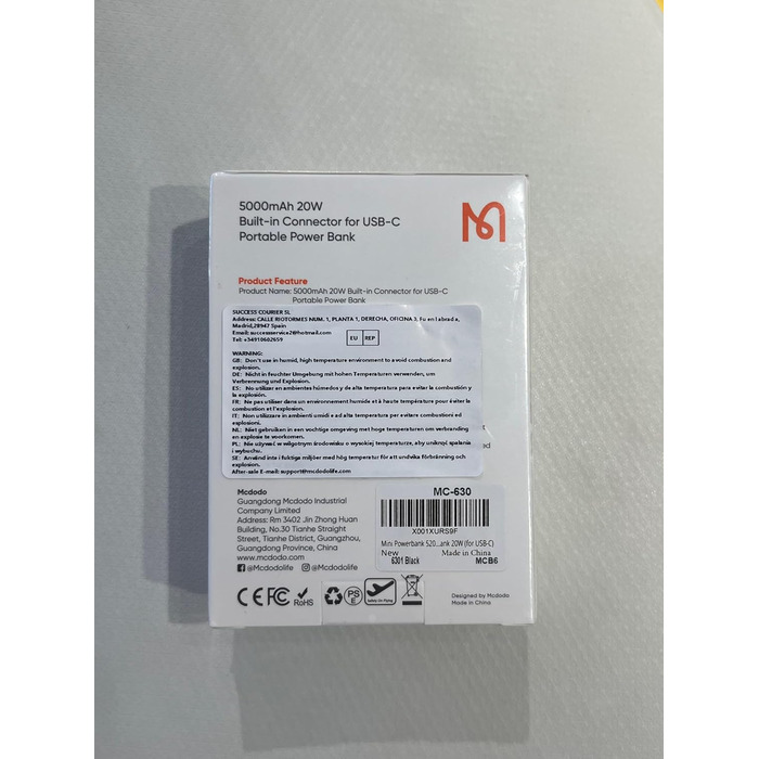 Міні-павербанк 20 Вт 5000 мАг, PD 3.0A, сумісний з iPhone 14/13/12/11/XR/X/8/7/6 (USB-C)