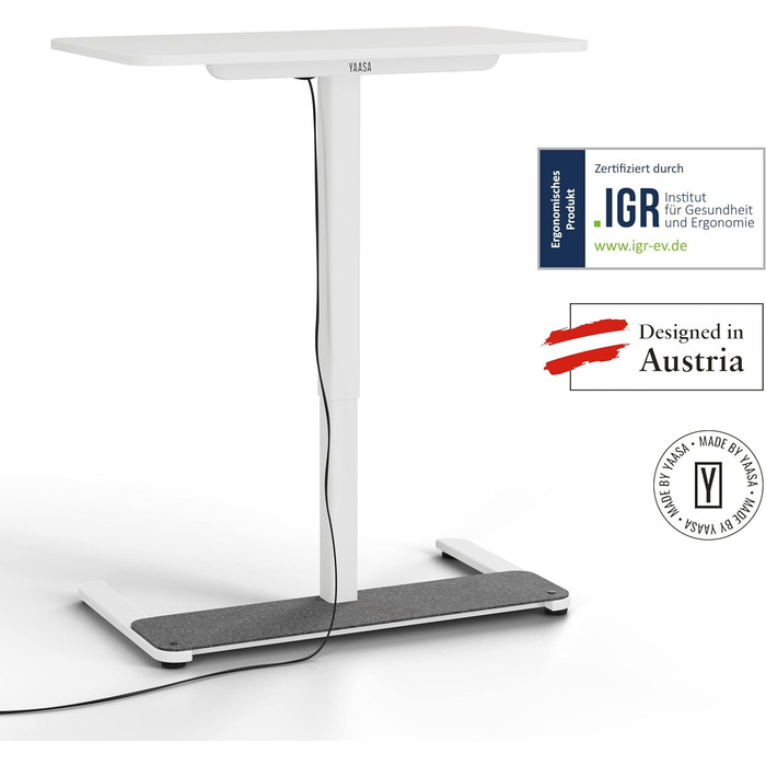 Письмовий стіл Yaasa One Standing Desk, 951 см, білий, невеликий практичний стіл поміщається в кожному кутку, гарантія 5 років, електричний стіл для домашнього офісу з регулюванням висоти, стіл з регулюванням висоти Offwhite