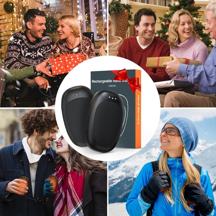 Електричні грілки для рук, 2 шт. - багаторазові, з 3 режимами нагріву, для дітей та дорослих, чорного кольору