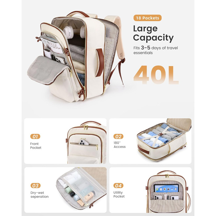 Чорний дорожній рюкзак OVEVOOK для ноутбука 17.3