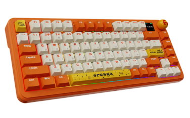 Бездротова механічна клавіатура Ajazz  AK820 MAX  Avocado Switch Orange-White Theme-RGB--With Screen