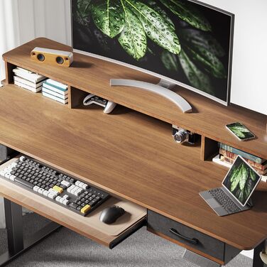 Регульований за висотою стіл WALKINGDESK для офісу, 160x60 см. Електричний, з полицею для клавіатури, 2 шухляди, білий.
